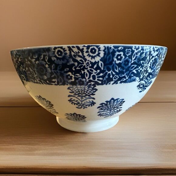 Vintage Blue And White PIER 1 Bowl 10 Inch Designed by Gudari - Picture 6 of 11